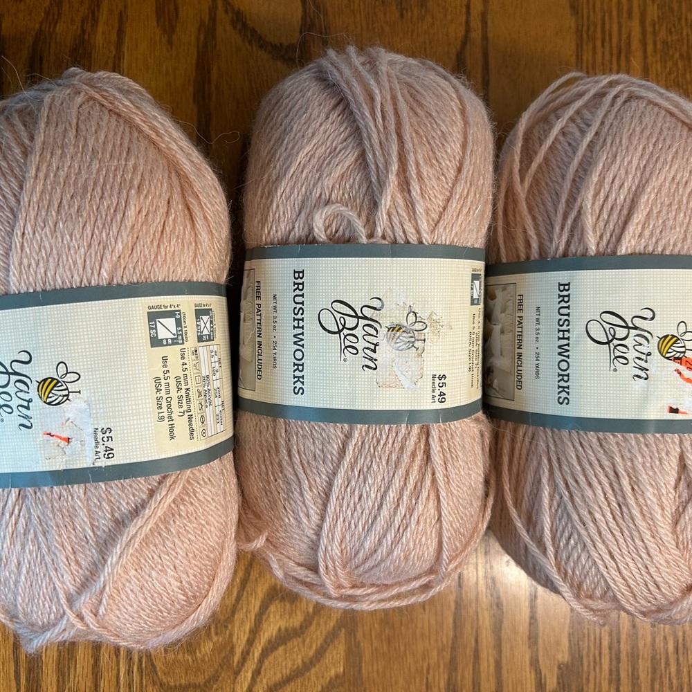Yarn Bee Brushworks Yarn in Soft Pink